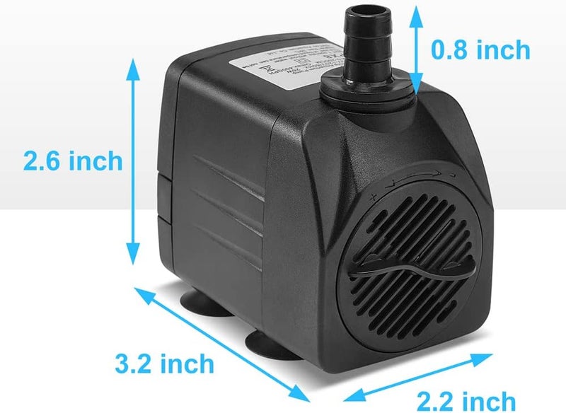 DATOO 400GPH 25W Submersible Water Pump Fountain Pump Ultra Quiet For Aquariums Fish Tank Pond Fountain Statuary Water Feature Hydroponics - Image 2